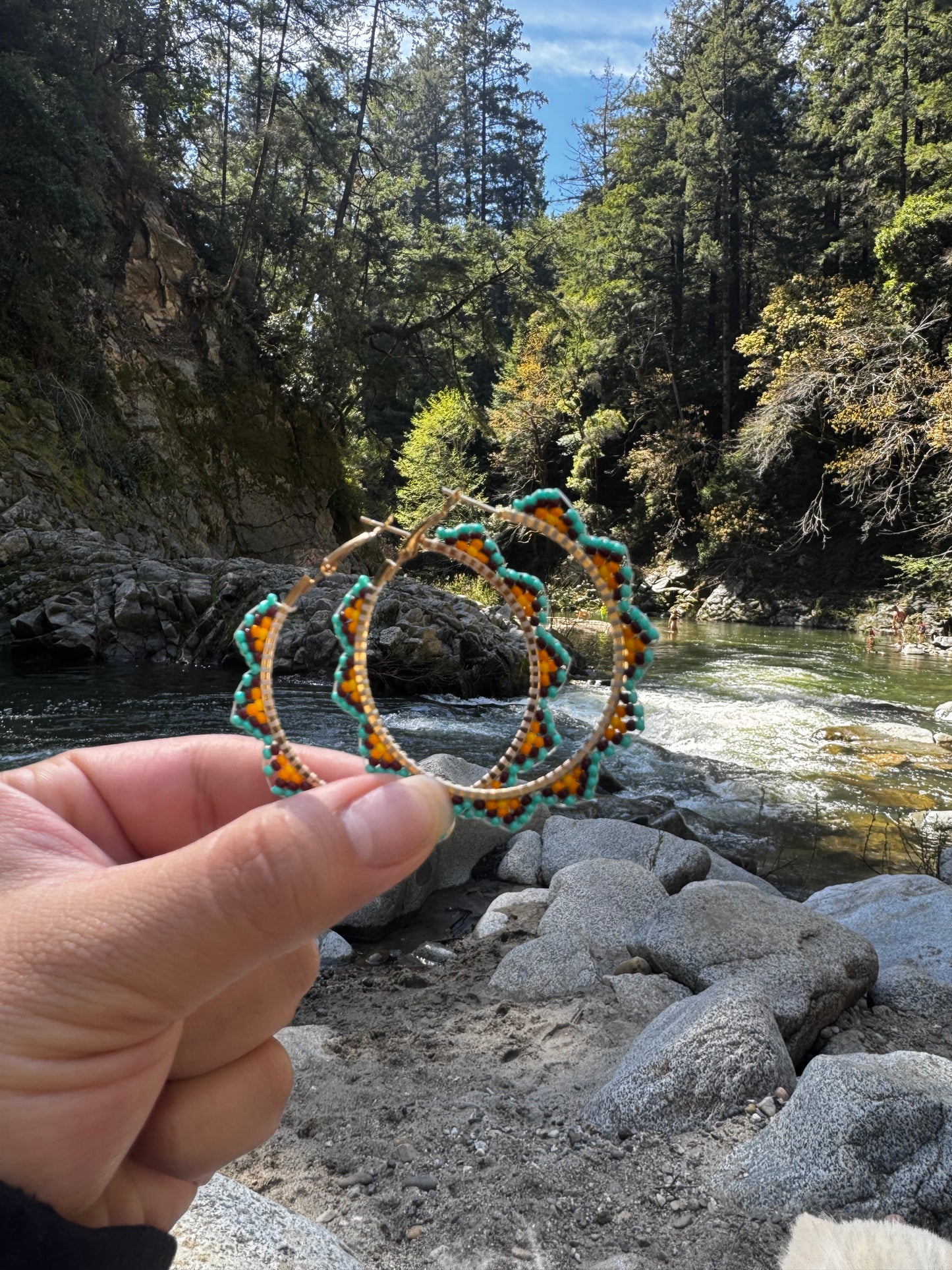 Earth beaded hoops