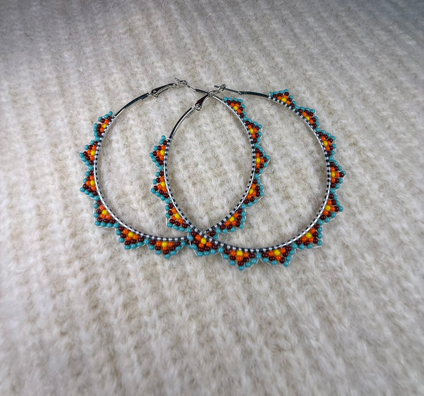 Earth beaded hoops