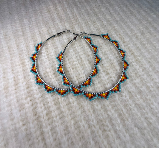 Earth beaded hoops